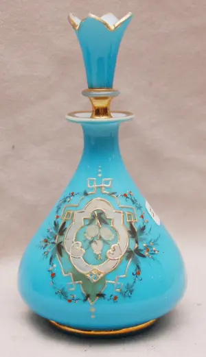 Blue opaline Victorian perfume bottle