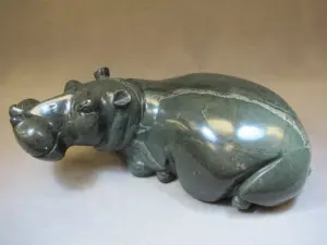 Hippopotamus carved marble statue