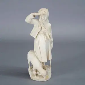 P. Bazzanti Florence Marble Figure of Shepherdess