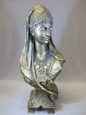 Large Orientalist spelter bust