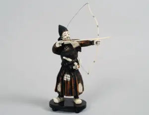 IVORY AND BOXWOOD FIGURE OF A SAMURAI ARCHER