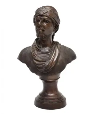 ORIENTALIST PATINATED BRONZE BUST OF A MAN