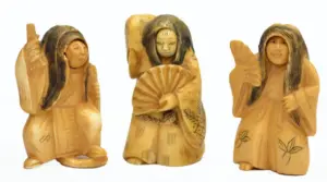 (3) JAPANESE CARVED IVORY FIGURAL NETSUKES