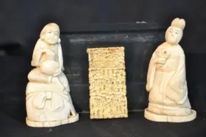 (Pr) CARVED IVORY FIGURES & CARVED IVORY MATCH