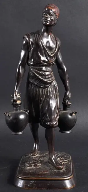 MARCEL DEBUT (1865-?) FRENCH A BRONZE FIGURE OF A YOUNG