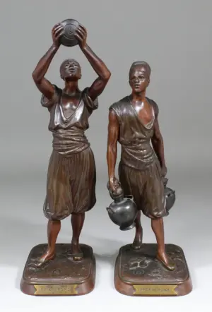 Jean Didier Debut (1824-1893) - Pair of brown patinated