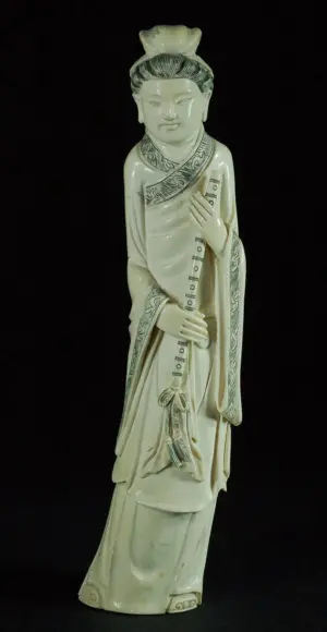 Carved Ivory Statue - Young Scholar