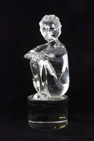 Glass sculpture artist signed L. Rosini