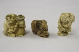 3 Japanese ivory carved Netsuke