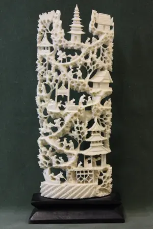 Chinese carved ivory plaque