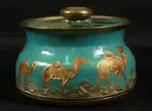 PERIAN GILT AND ENAMEL JARS WITH COVERS