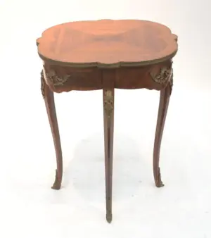 FRENCH PARQUETRY INLAID STAND WITH BRONZE MOUNTS