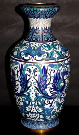 Chinese Blue Cloisonne Vase