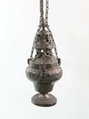 An early 19thC baluster shaded white metal and plate