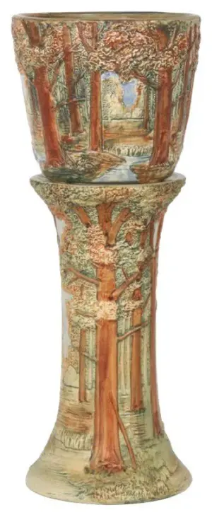 Weller Forest Jardiniere & Pedestal