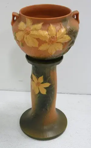 Roseville Clematis jardiniere and pedestal