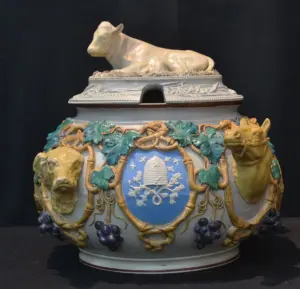 VILLEROY & BOCH METTLACH COVERED PUNCH BOWL