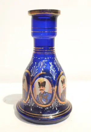 PERSIAN ENAMELED WATER PIPE HOLDER WITH