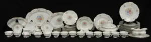 LARGE HUTSCHENREUTHER CHINA SET SYLVIA PATTERN