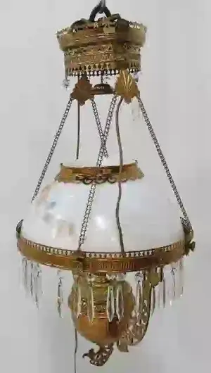 Converted kerosene hanging fixture