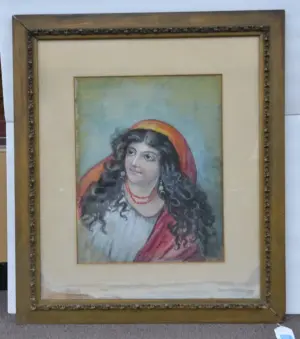 WATERCOLOR PORTRAIT OF ORIENTALIST WOMAN