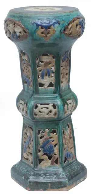 ANTIQUE CHINESE TERRACOTTA GLAZE PLANT STAND