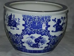 Chinese blue and white porcelain fish bowl
