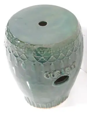 Glazed green garden seat