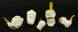Lot of Five (5) Turkish Meerschaum Hand Made Carved