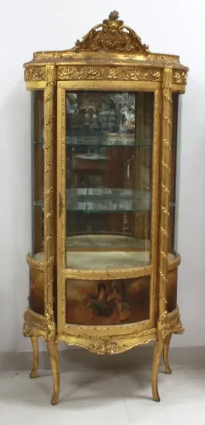 ANTIQUE VERNI MARTIN STYLE VITRINE CABINET