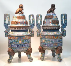 (Pr) PALATIAL CHINESE CLOISONNE COVERED SENSORS