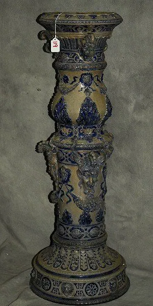 Antique majolica pedestal
