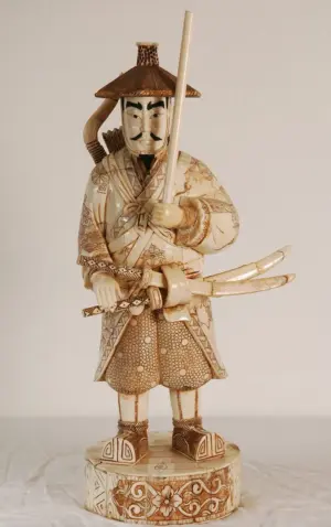 Hand Carved Bone Warrior
