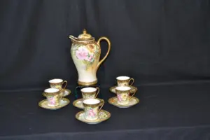 (13)pc HAND PAINTED NIPPON CHOCOLATE SET WITH