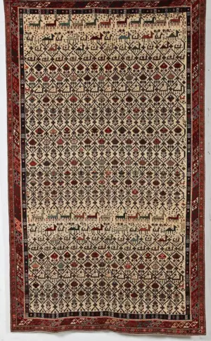 Large Ivory Ground Shirvan Style Carpet