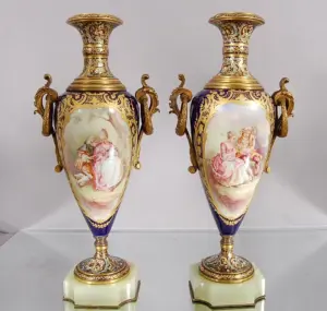 Pair of French Serves style Louis XV Urns