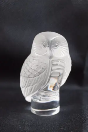 Lalique owl paperweight