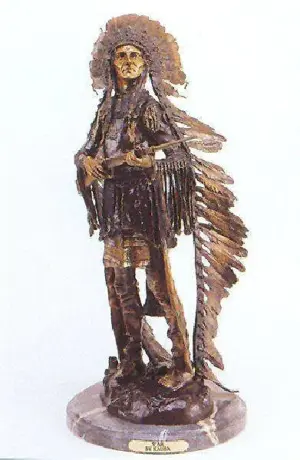 Reissue Patinated Bronze Sculpture ''WAR'' by Carl Kaub