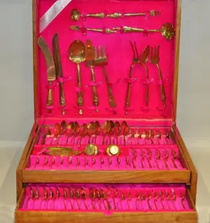 Boxed Brass Flatware Set