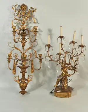 Two Neoclassical Style Lighting Items