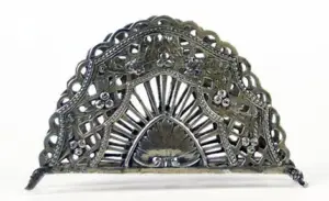 ANTIQUE ORNATE STERLING SILVER NAPKIN HOLDER
