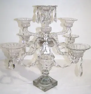 Antique Baccarat Crystal Epergne / Sweet Meat Dish