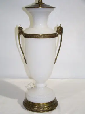Early French Style Opaline Glass Urn Shaped Lamp
