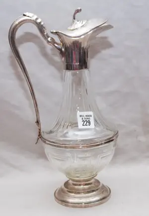 French Silver plate and Glass Cruet. Condition: g