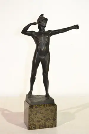 BRONZE ARCHER SCULPTURE SIGNED V.BUGLER