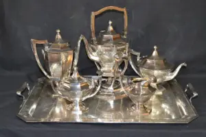 (6)pc WILCOX SILVER PLATE ADAMS STYLE TEA SET