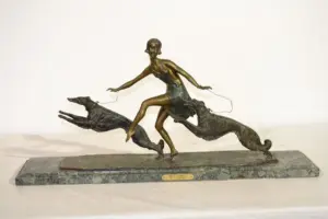 SIGNED CONTEMPORARY BRONZE DECO STYLE FLAPPER