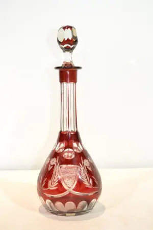 RUBY BOHEMIAN DECANTER