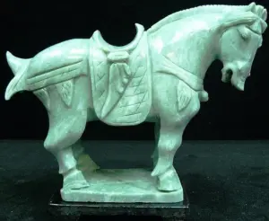 REAL JADE SADDLED TANG HORSE