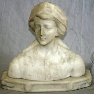 G. MALONETTI MARBLE BUST OF A WOMAN